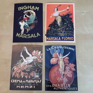 Vintage Beverage Posters - Set of 4, small